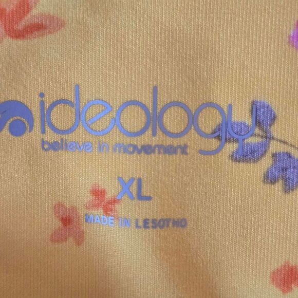 NWT Ideology Womens Floral Compression Active Crop Performance Leggings Pansy XL - Picture 5 of 13